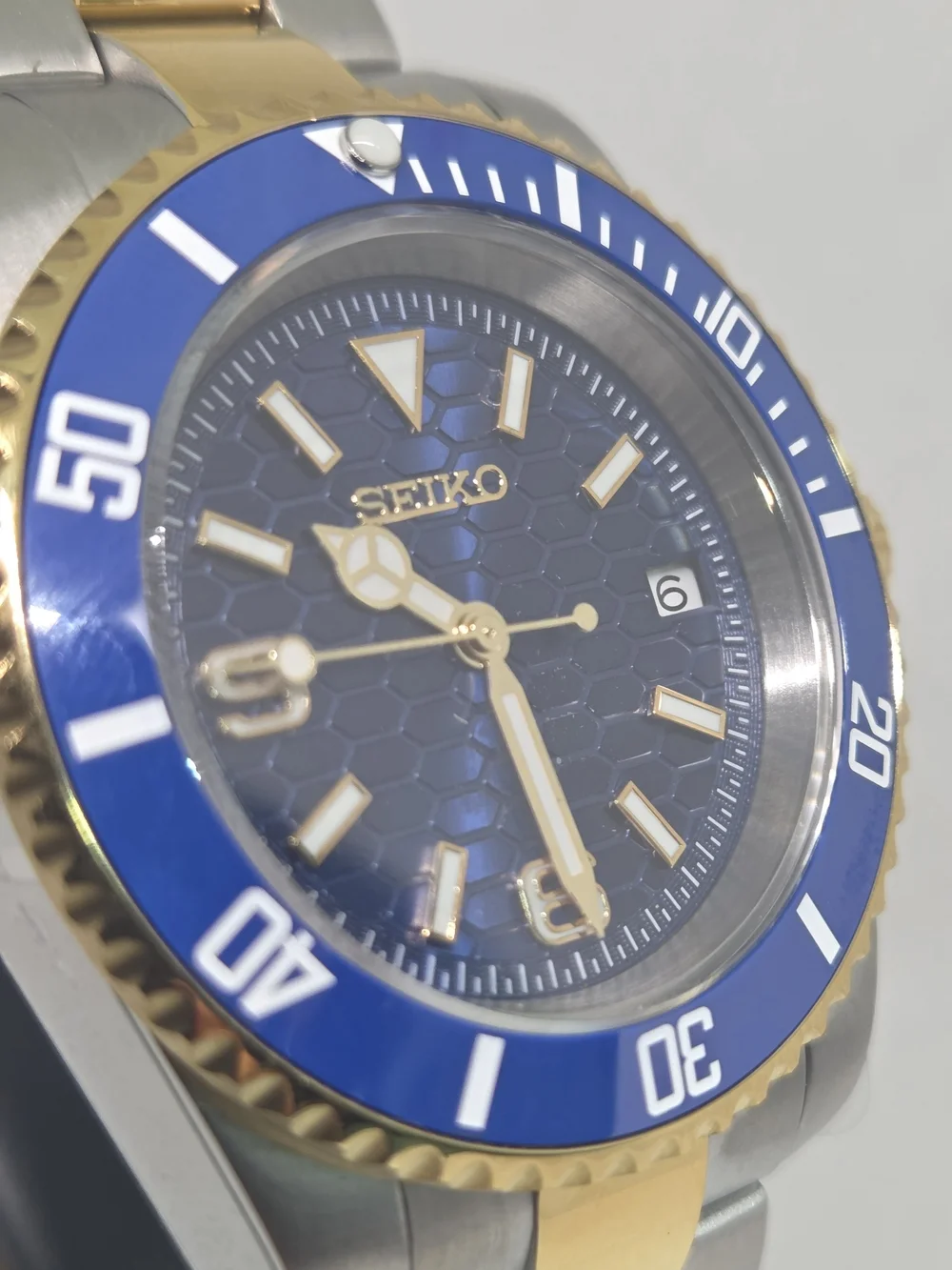 Custom 40mm Automatic Seiko Mod Watch Bluesy Style NH35